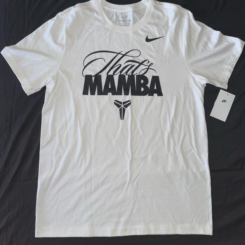 New Nike Kobe Bryant That's Mamba Tee T-Shirt Size Large White HQ1757-100